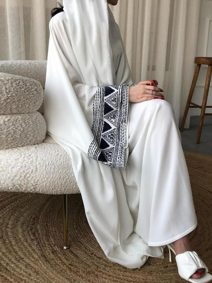 Women's Casual Solid Color Embroidered Gown Abaya
