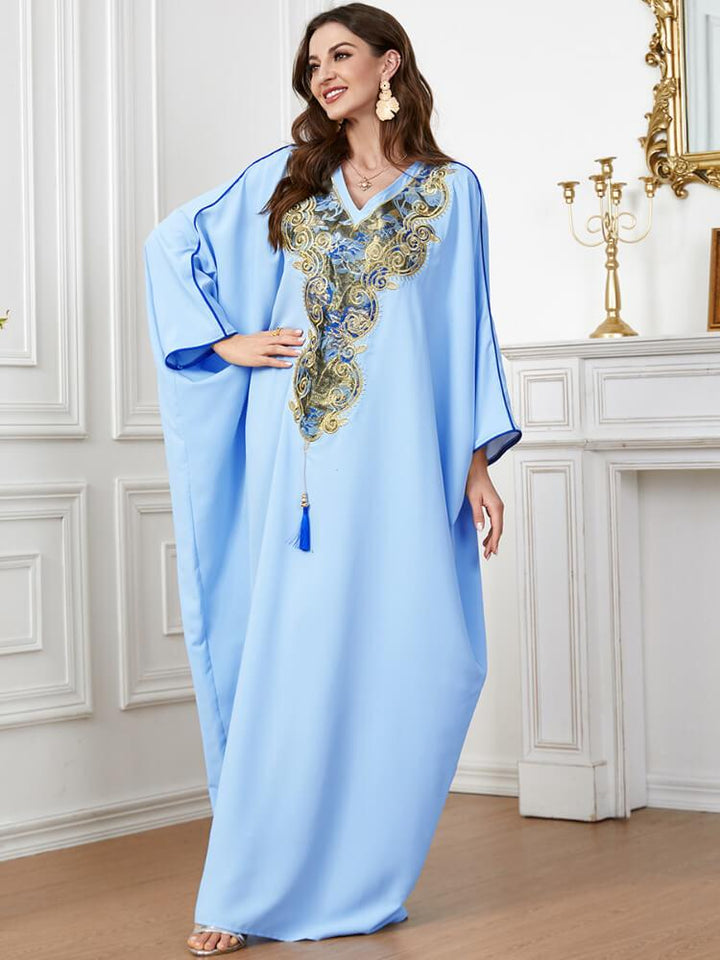 Women's Solid Color Embroidered Kaftan