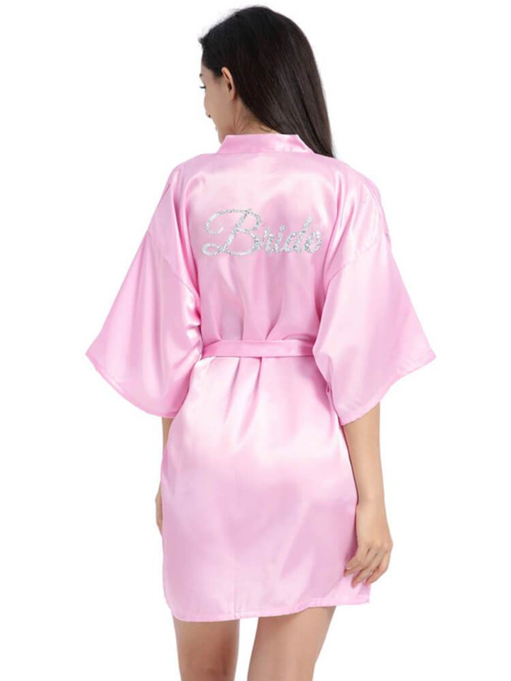 Women's Elegant V-Neck Solid Color Cardigan Robe