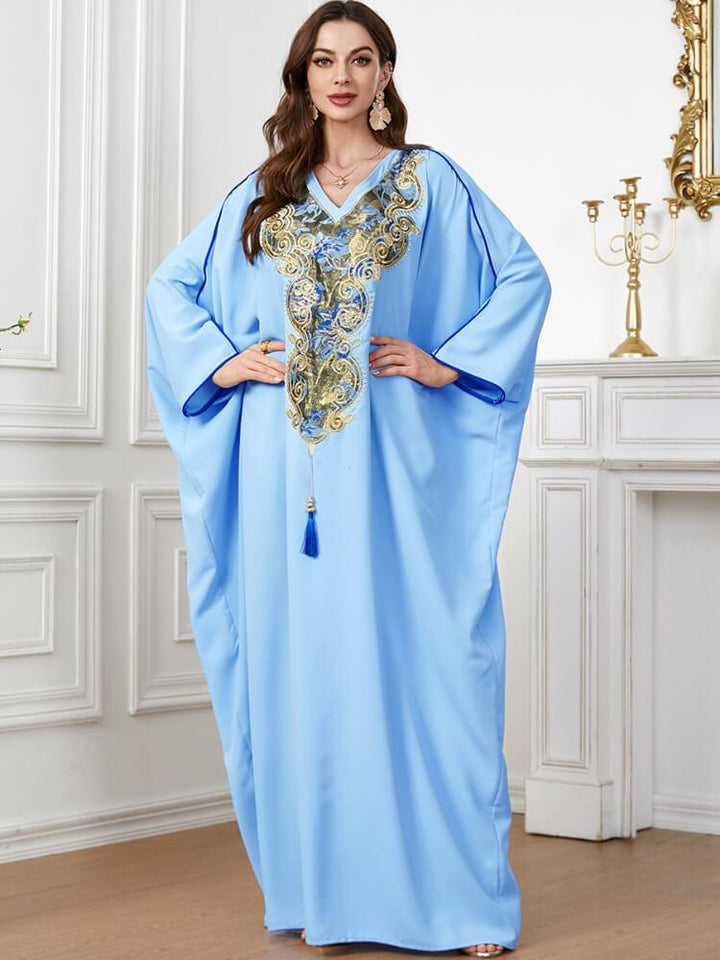 Women's Solid Color Embroidered Kaftan