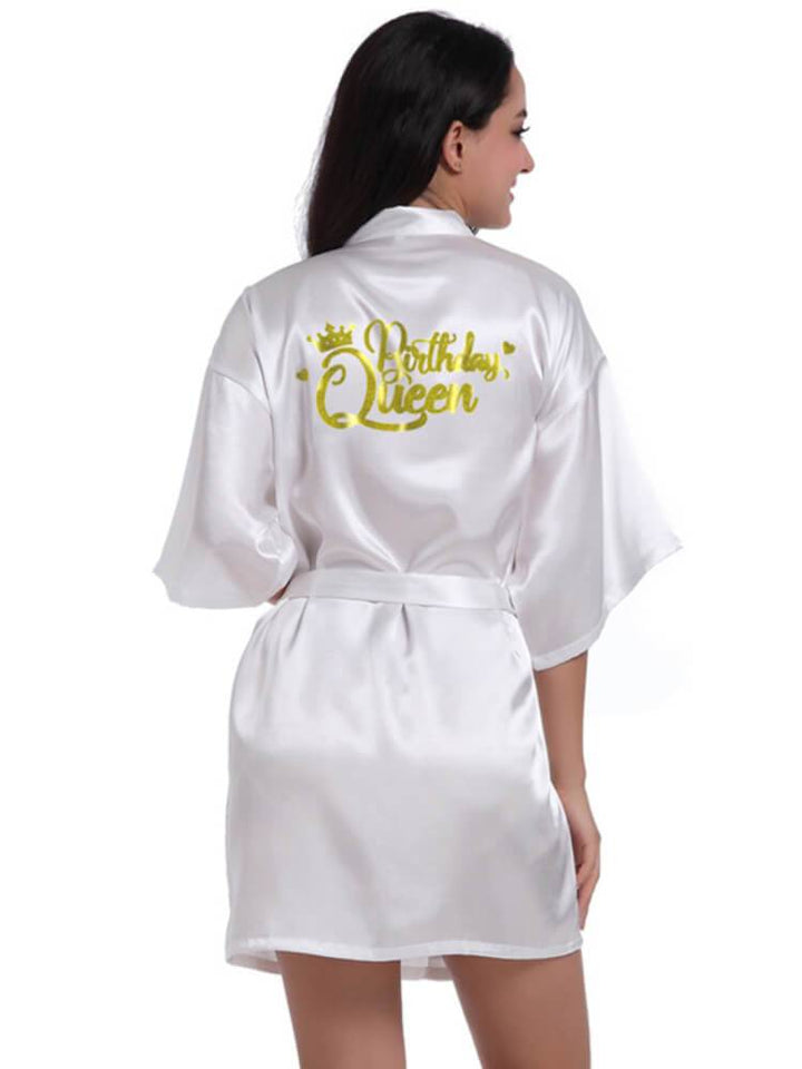 Women's Solid Color Short Cardigan Nightgown Robe