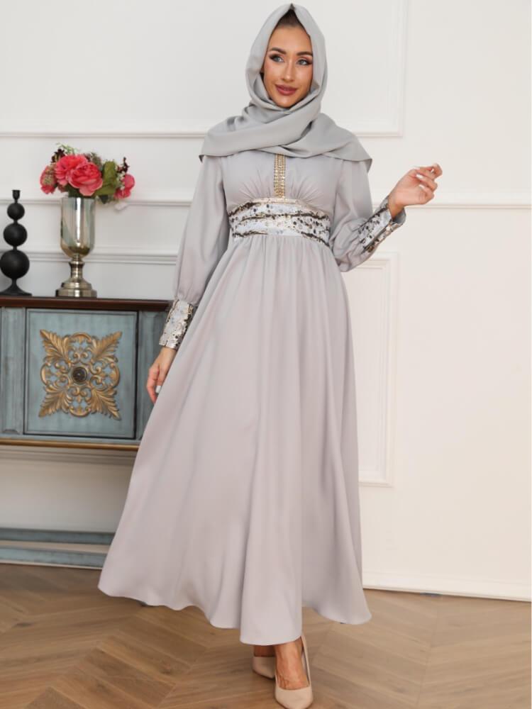 Women's Long-Sleeved Long Dress With Headscarf