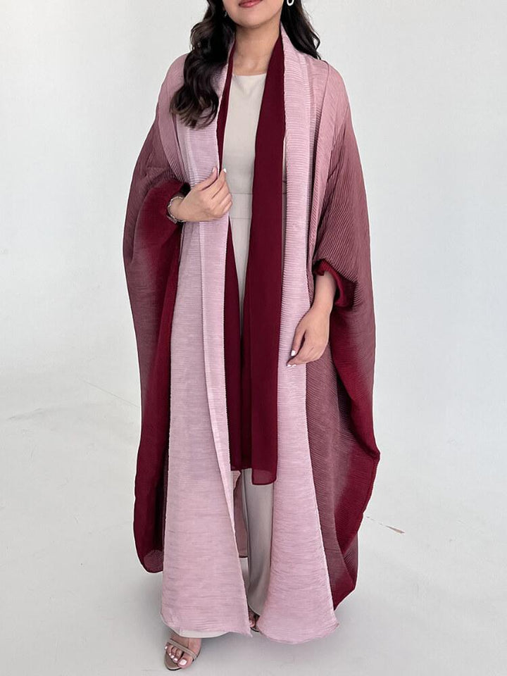 Women's Casual Ombre Color Batwing Sleeve Abaya