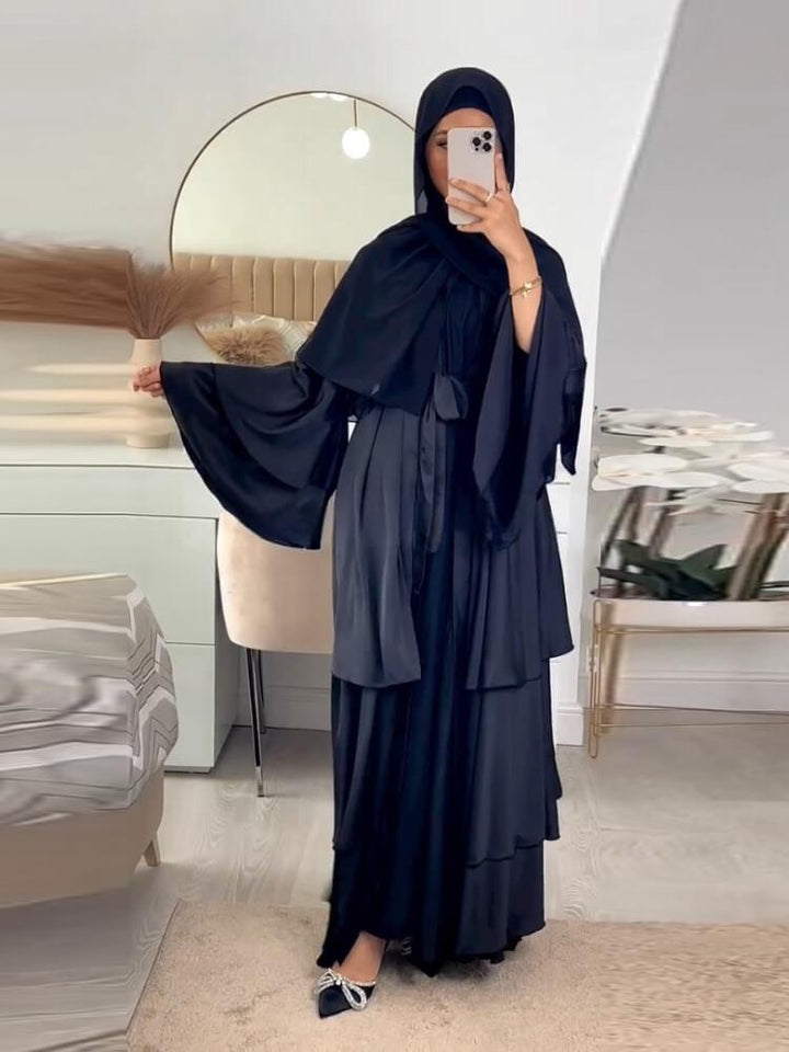 Women's Elegant Solid Color Robe Cardigan Abaya