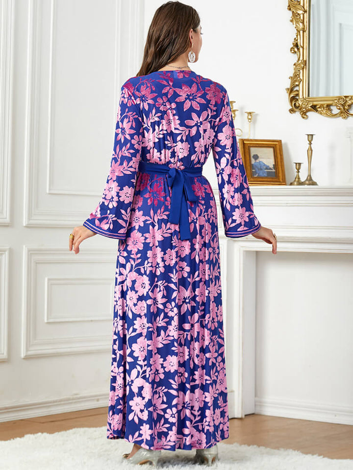 Women's Printed Velvet Two-Piece Dress