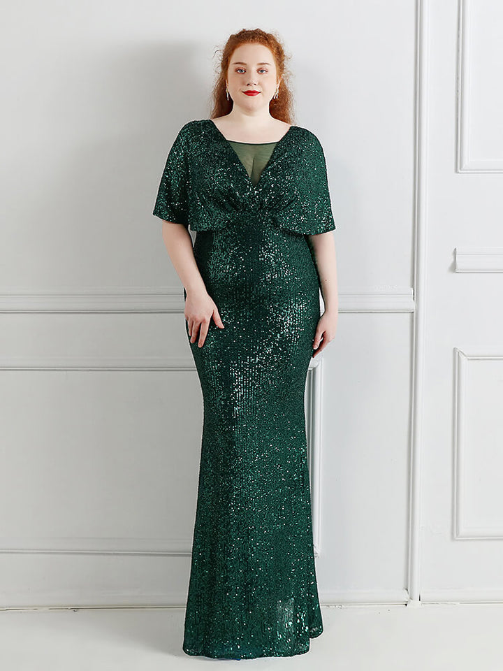 Women's Elegant Sequined Plus Size Dress