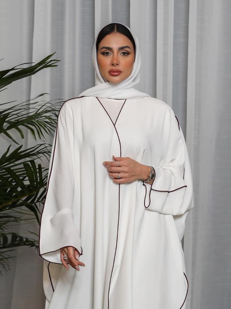 Stitching Abaya Vest Two-Piece Set