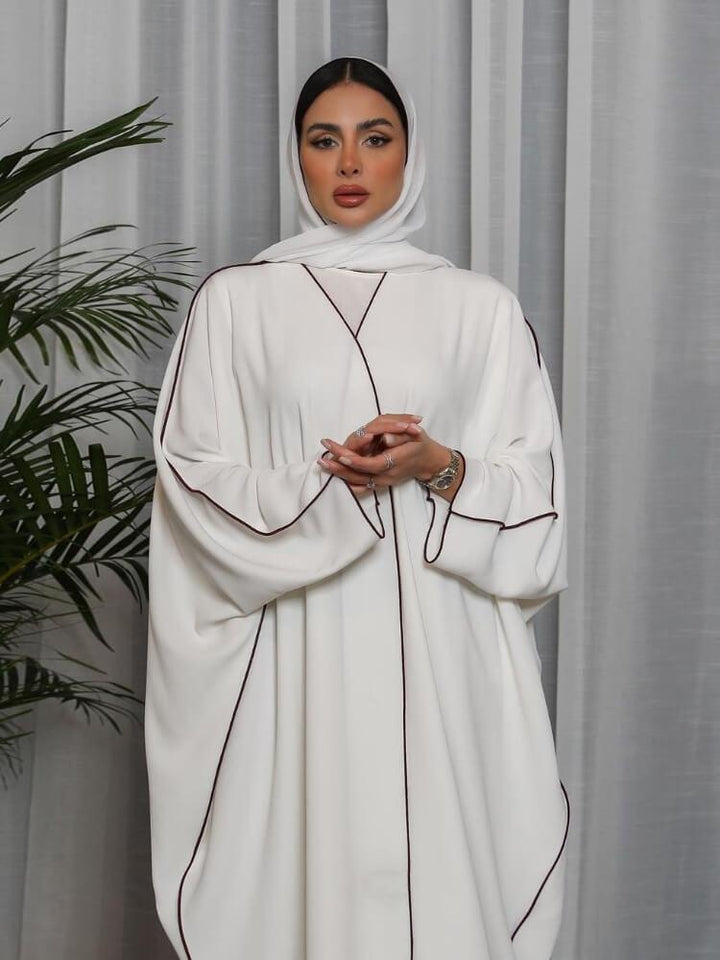 Stitching Abaya Vest Two-Piece Set
