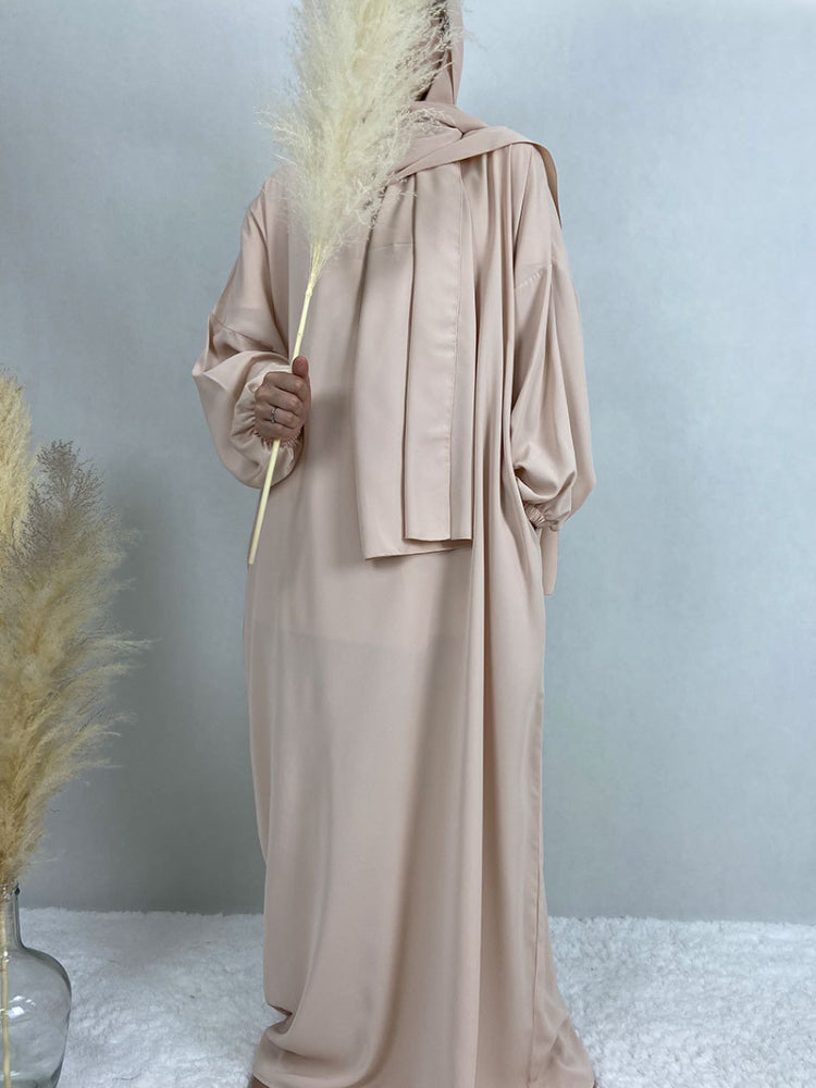 Women's Hooded With Hijab Kaftan Maxi Dresses